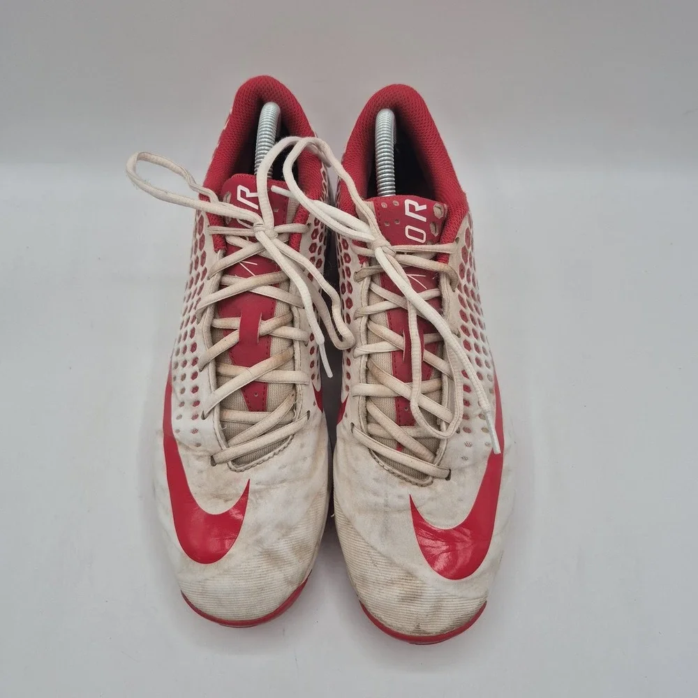 Nike Vapor‎ Fastflex Football Cleats Shoes Mens Size 10 White Red A07945-116